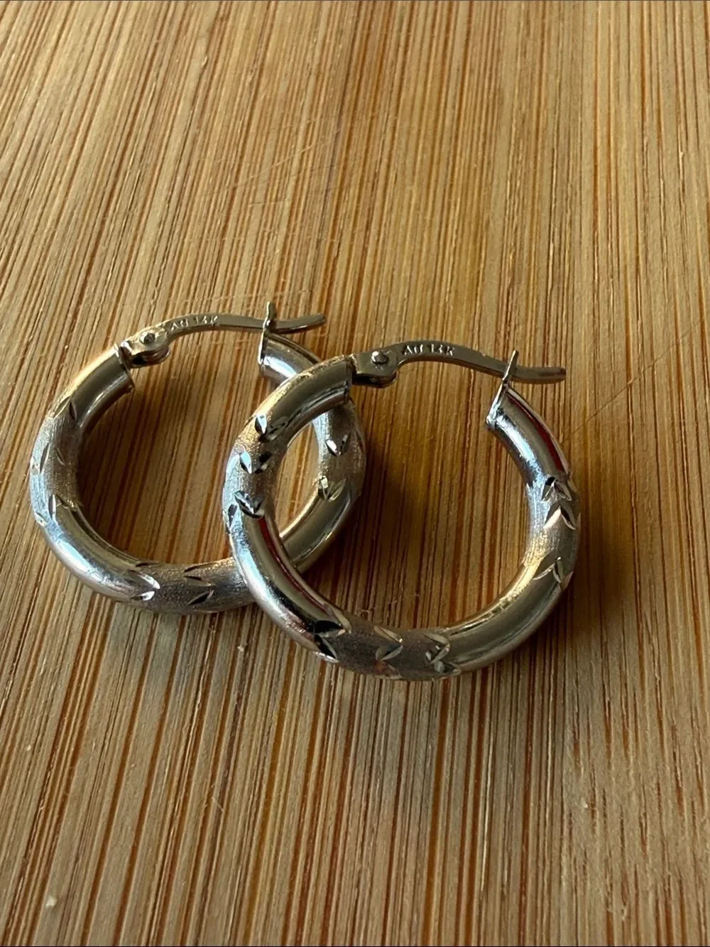 14k white gold earrings